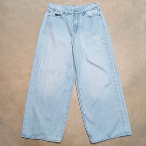 Old Navy Baggy Wide Leg Jeans Women's Size 10 Blue Drapey Denim Relaxed Hi Rise
